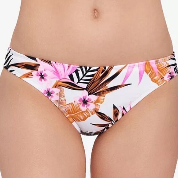 SALT + COVE Women's Tropic Time Printed Cinch-Back Bikini Bottoms, swimsuit XS - Picture 1 of 9
